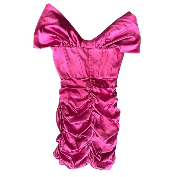 Superdown Women’s Aurora Hot Pink Magenta Off Shoulder Corset Mini Dress Size S - Picture 6 of 11